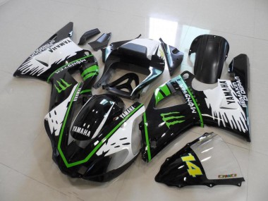 00-01 Black White Green Monster YZF R1 Motorcycle Fairings