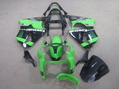 00-02 Black Green Monster ZX6R Motorcycle Fairings