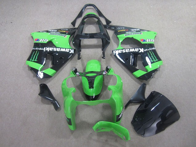 00-02 Black Green Monster ZX6R Motorcycle Fairings 00-02 Black Green Monster ZX6R Motorcycle Fairings