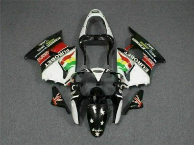 00-02 Black White Eurobet ZX6R Motorcycle Fairings