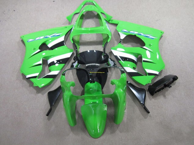 00-02 Green Black White ZX6R Motorcycle Fairing 00-02 Green Black White ZX6R Motorcycle Fairing