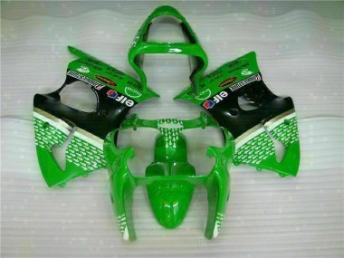 00-02 Green Black ZX6R Motorcycle Fairing Kits & Plastic