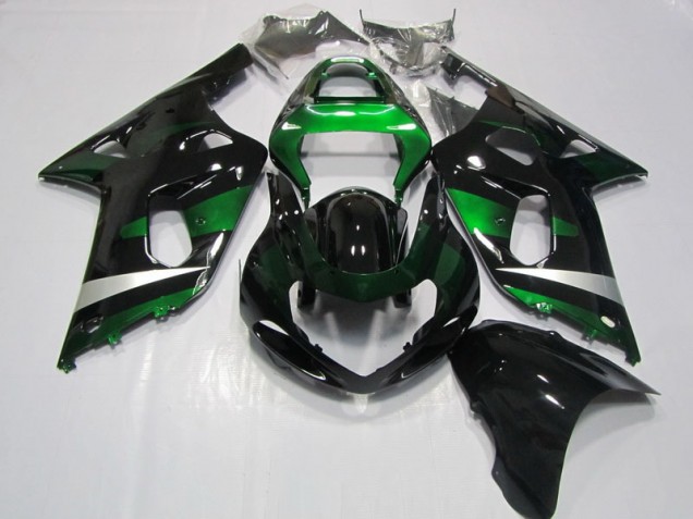 01-03 Black Green GSXR 750 Motorcycle Fairings 01-03 Black Green GSXR 750 Motorcycle Fairings