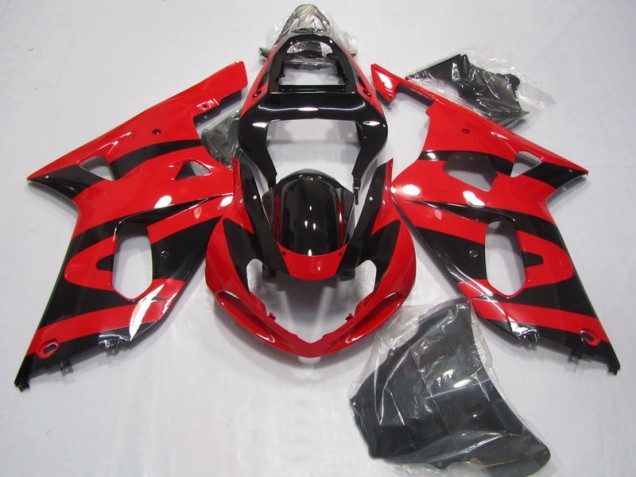 01-03 Black Red GSXR 750 Motorcycle Fairing 01-03 Black Red GSXR 750 Motorcycle Fairing