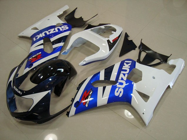 01-03 Blue White GSXR 750 Motorcycle Fairings 01-03 Blue White GSXR 750 Motorcycle Fairings