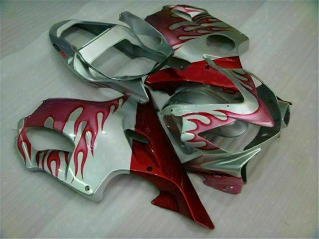01-03 Red Flame Silver CBR600 F4i Motorcycle Fairings