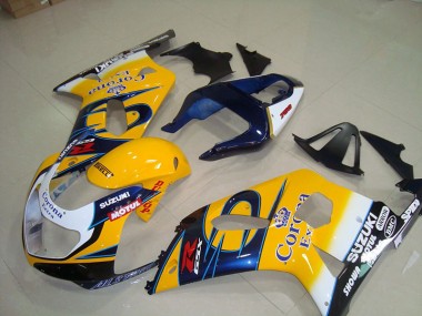 01-03 Yellow Blue Corona Extra Motul GSXR 750 Motorcycle Fairings
