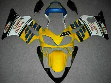 01-03 Yellow White CBR600 F4i Motorcycle Fairings