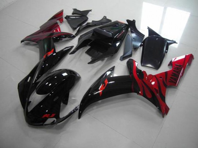 02-03 Black Flame YZF R1 Motorcycle Fairings 02-03 Black Flame YZF R1 Motorcycle Fairings