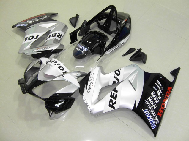 02-13 Silver Repsol VFR800 Motorcycle Fairing