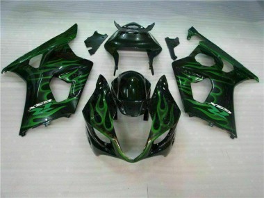 03-04 Green Black GSXR 1000 Motorcycle Fairings