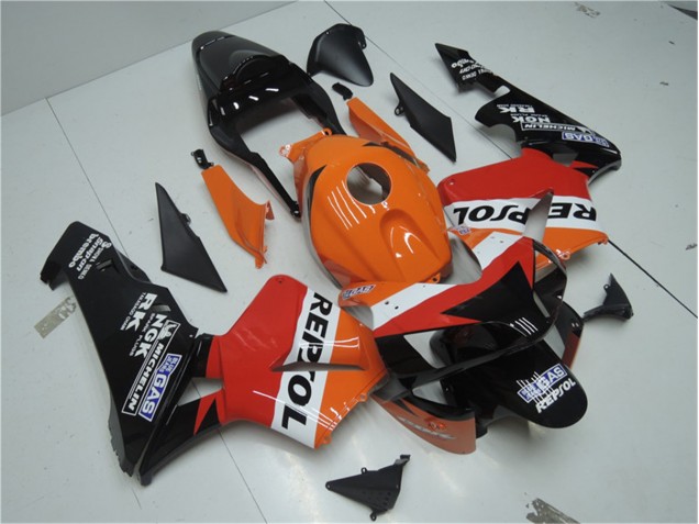 03-04 Orange Red Black Repsol CBR600RR Motorcycle Fairings