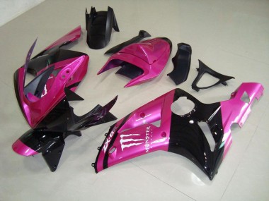 03-04 Pink Black Monster ZX6R Motorcycle Fairings