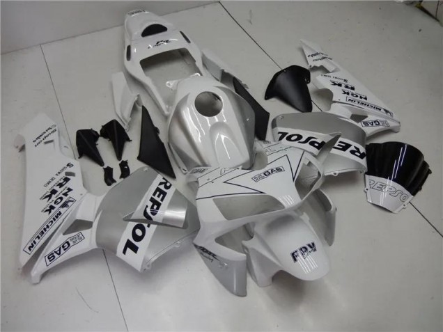 03-04 Silver White Black Repsol CBR600RR Motorcycle Fairings