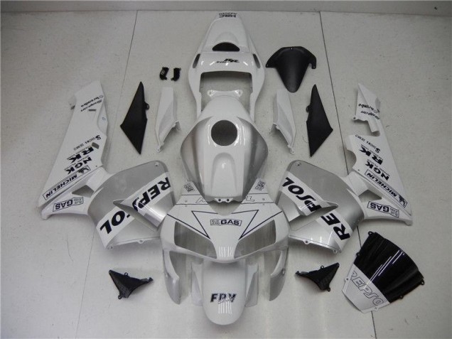03-04 Silver White Black Repsol CBR600RR Motorcycle Fairings