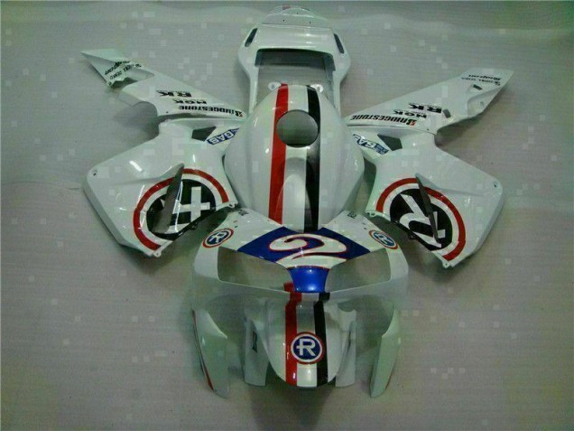 03-04 White Blue R 2 CBR600RR Motorcycle Fairings 03-04 White Blue R 2 CBR600RR Motorcycle Fairings
