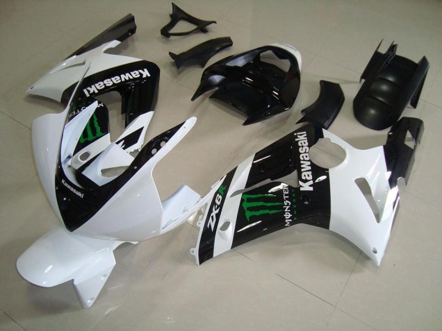 03-04 White Monster ZX6R Motorcycle Fairing 03-04 White Monster ZX6R Motorcycle Fairing