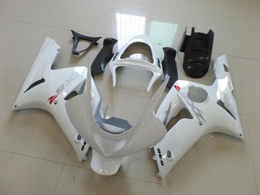 03-04 White with Silver Decals ZX6R Motorcycle Fairings
