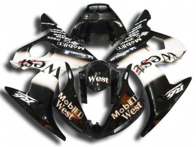 03-05 Black Mobil West YZF R6 Motorcycle Fairings 03-05 Black Mobil West YZF R6 Motorcycle Fairings