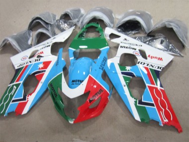 04-05 Blue Green Red Motul GSXR 600 Motorcycle Fairings