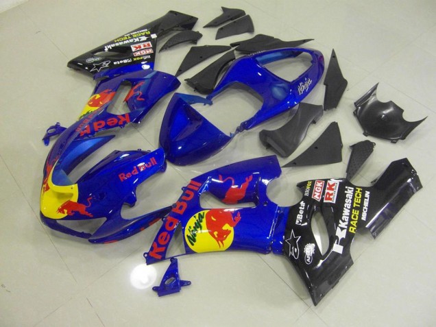05-06 Blue Red Bull ZX6R Motorcycle Fairings 05-06 Blue Red Bull ZX6R Motorcycle Fairings