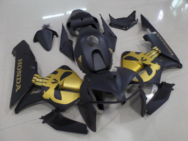 05-06 Matte Black with Gold Skull CBR600RR Motorcycle Fairings