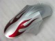 05-06 Silver Red Flames ZX6R Motorcycle Fairings