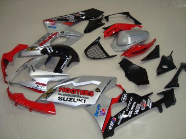 05-06 Silver and Red GSXR 1000 Motorcycle Fairings