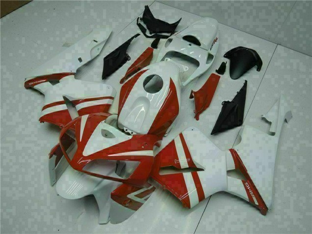 05-06 White Red CBR600RR Motorcycle Fairing 05-06 White Red CBR600RR Motorcycle Fairing