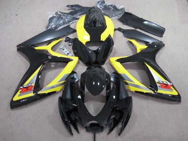 06-07 Black Yellow GSXR 600 Motorcycle Fairings