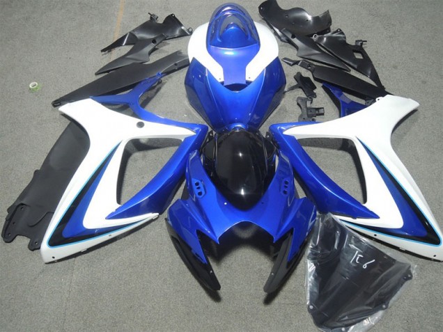 06-07 Blue White Black GSXR 600 Motorcycle Fairings 06-07 Blue White Black GSXR 600 Motorcycle Fairings