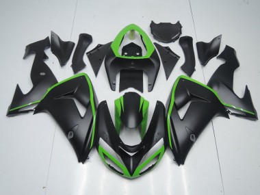 06-07 Matte Black with Green Line ZX10R Motorcycle Fairings
