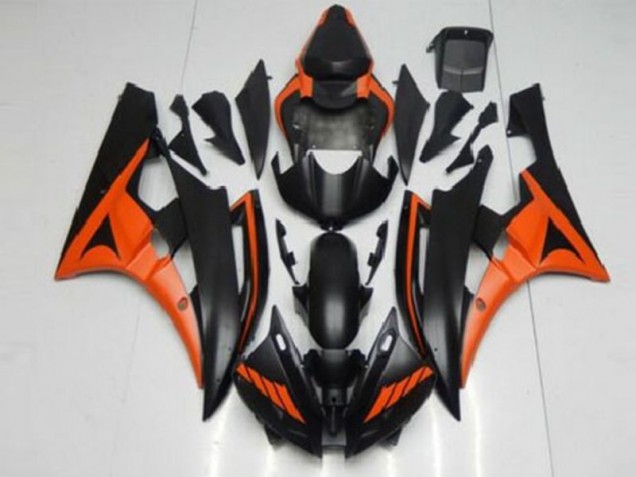 06-07 Orange Black YZF R6 Motorcycle Fairing 06-07 Orange Black YZF R6 Motorcycle Fairing