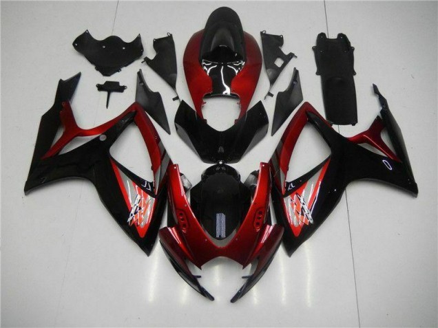 06-07 Red Black GSXR 600/750 Motorcycle Fairings