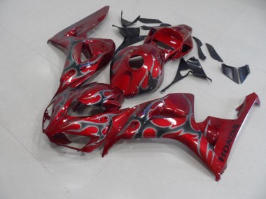 06-07 Red Silver Flame CBR1000RR Motorcycle Fairings