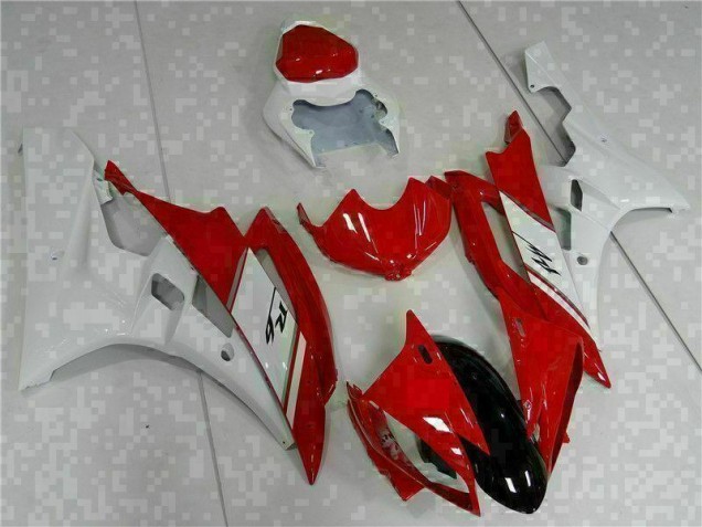 06-07 Red White YZF R6 Full Motorcycle Fairing Kits 06-07 Red White YZF R6 Full Motorcycle Fairing Kits
