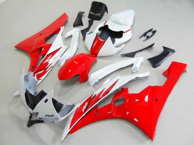 06-07 Red White YZF R6 Motorcycle Fairing Kits & Plastic 06-07 Red White YZF R6 Motorcycle Fairing Kits & Plastic