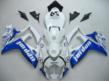 06-07 White Blue Jordan GSXR 600 Motorcycle Fairings