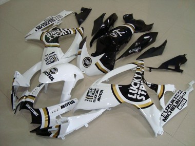 06-07 White Lucky Strike Black Motul GSXR 750 Motorcycle Fairings