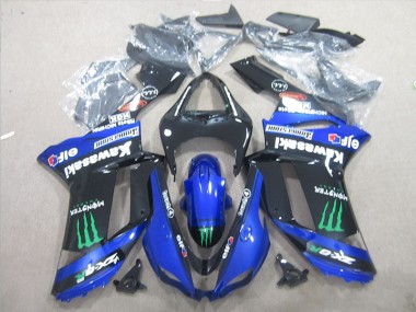 07-08 Black Blue Green Monster ZX6R Motorcycle Fairings