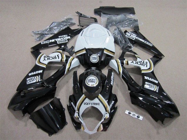 07-08 Black Lucky Strike White Motul GSXR 1000 Motorcycle Fairings 07-08 Black Lucky Strike White Motul GSXR 1000 Motorcycle Fairings