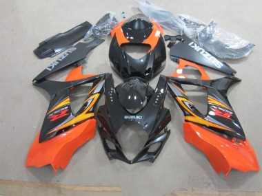 07-08 Black Orange GSXR 1000 Motorcycle Fairings