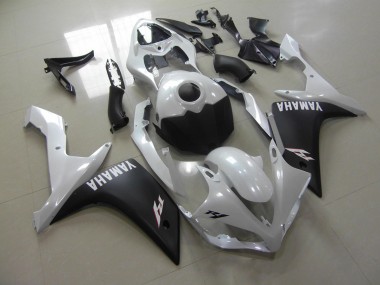 07-08 Pearl White Matte Black YZF R1 Motorcycle Fairings