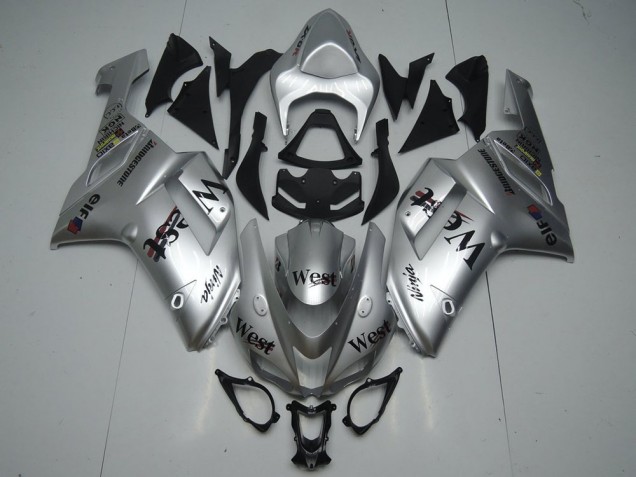 07-08 Silver West ZX6R Motorcycle Fairings