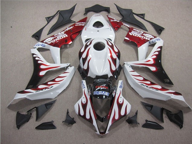 07-08 White Red Flame SHARK CBR600RR Motorcycle Fairings 07-08 White Red Flame SHARK CBR600RR Motorcycle Fairings