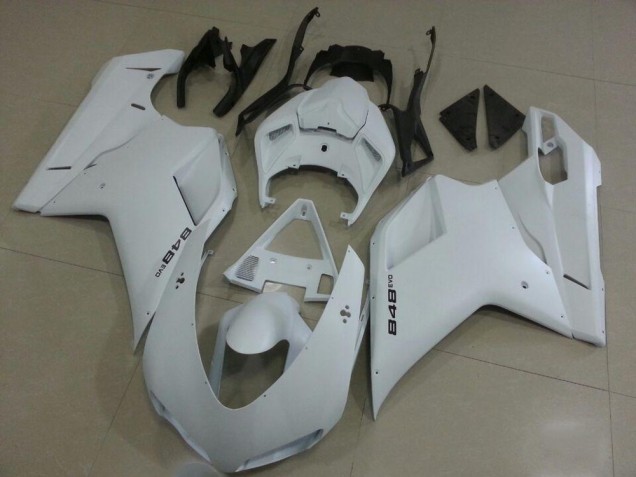 07-14 Matte White Ducati 848 1098 1198 Motorcycle Fairings