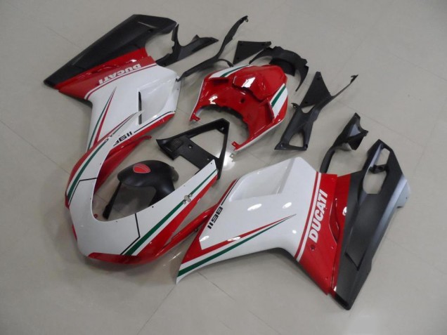 07-14 Red White Ducati 848 1098 1198 Motorcycle Bodywork 07-14 Red White Ducati 848 1098 1198 Motorcycle Bodywork