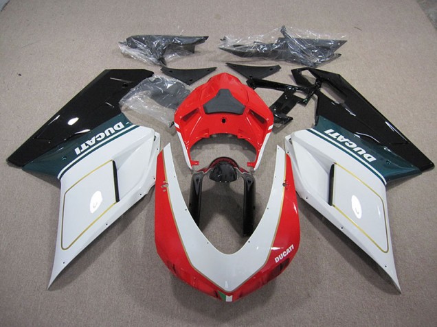 07-14 White Red Ducati 1098 848 Motorcycle Fairings
