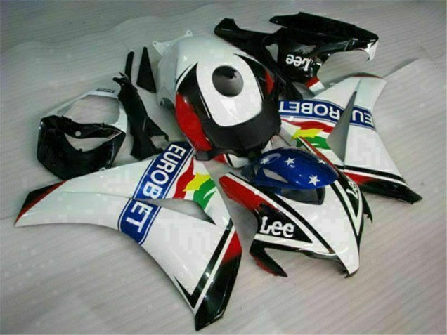 08-11 White Blue Red Eurobet Lee CBR1000RR Motorcycle Fairings