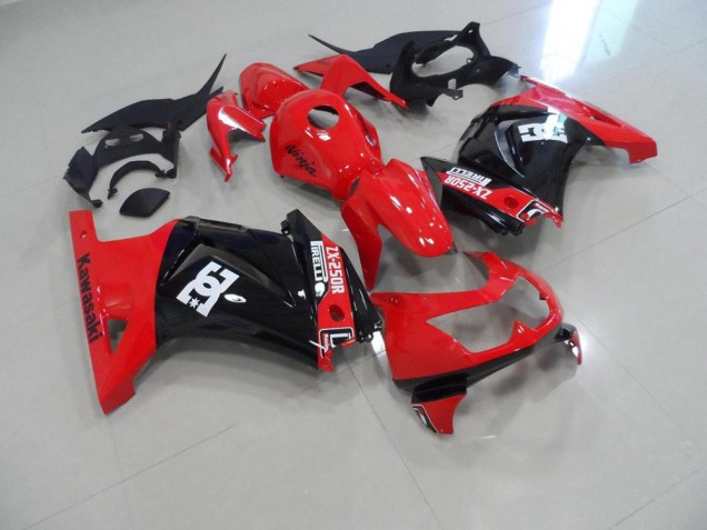 08-12 Red Black ZX250R Motorcycle Fairings 08-12 Red Black ZX250R Motorcycle Fairings